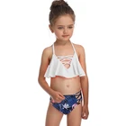 New Arrival Seersucker One-Piece Swimsuit Baby Girl Bathing Suit Models Gingham Girls Swimsuit For Sale