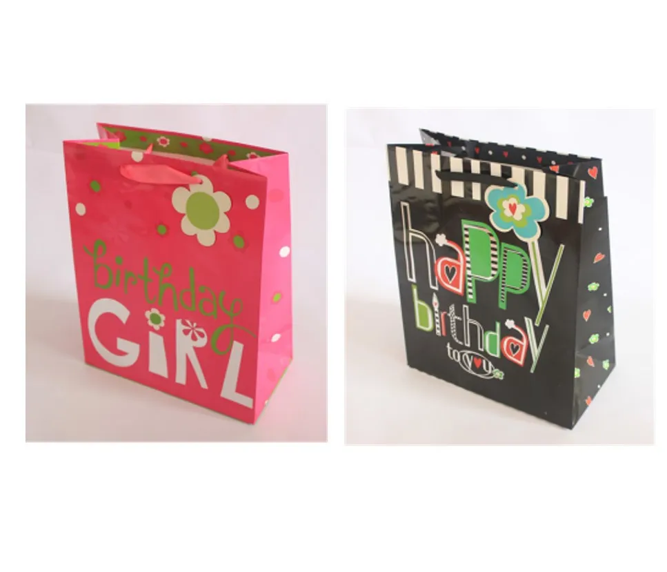 custom happy birthday party favor paper gift bags for kids with