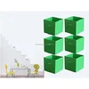 6 Piece Collapsible Storage Boxes Bins Baskets,Non-woven Fabric Cubes,Space Saving For Your Home,Green