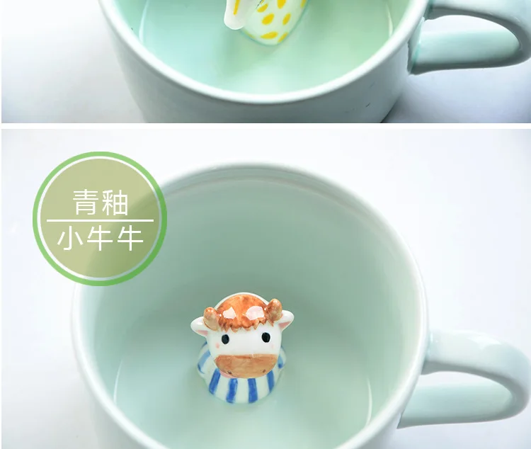 3D stereo animal coffee mug,cartoon ceramic cup ,3D cartoon water mugs for kids