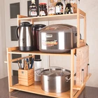 multi-functional bamboo storage rack kitchen bamboo shelf