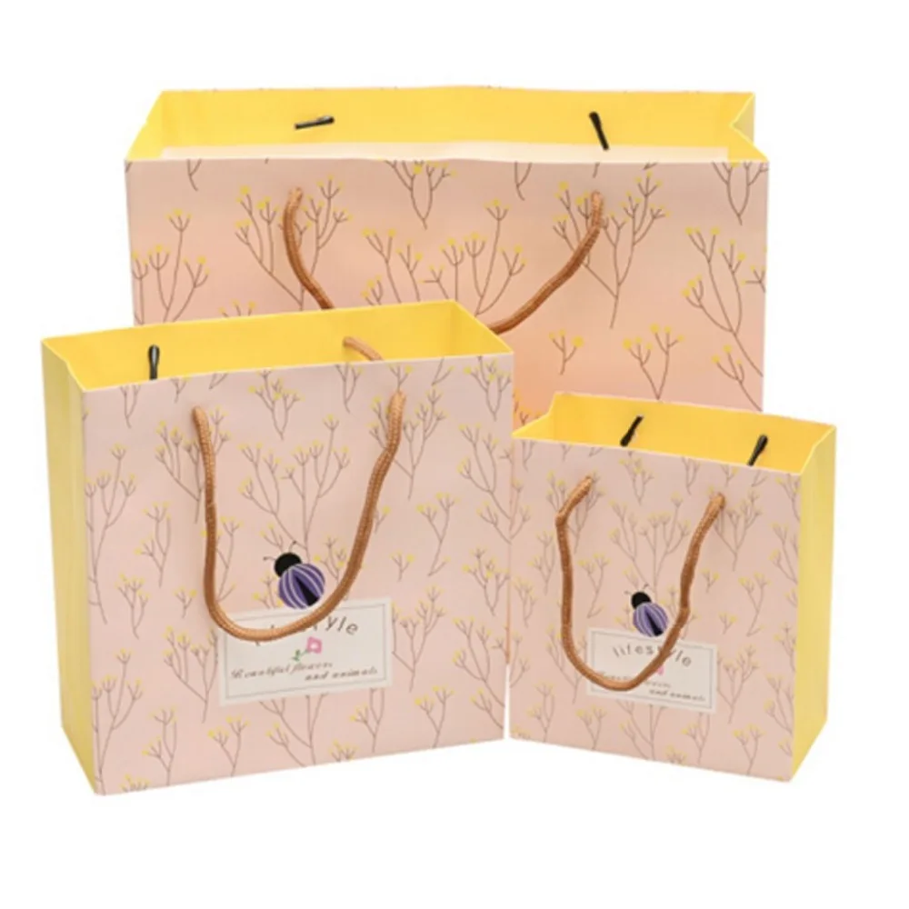 logo printed design wedding custom paper gift bag with handle