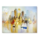 Canvas Painting Abstract Gold City Oil painting on Canvas Wall Art for Sofa