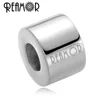 REAMOR 316l Stainless Steel PVD Plated 2mm/3mm/5mm Big Hole Basic Round Custom Spacer Bead for Bracelets Jewelry Making