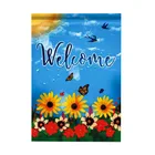 Custom Made Sublimation Polyester Waterproof Seasonal Outdoor Decorative Garden Flag Set