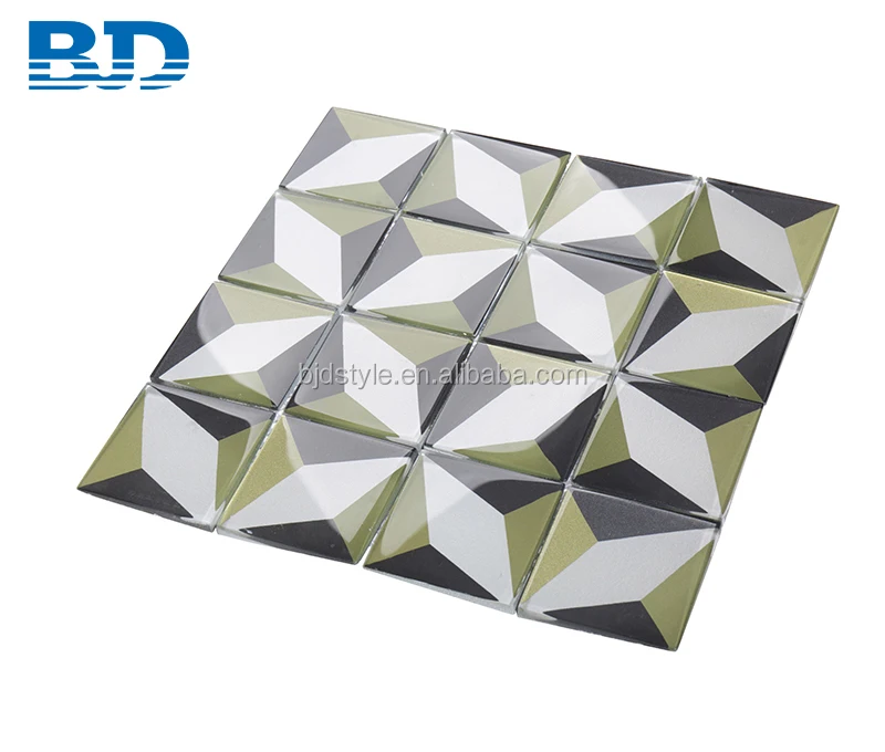 New Trending Wall Mounted 3D Bathroom Mosaic Glass Tile