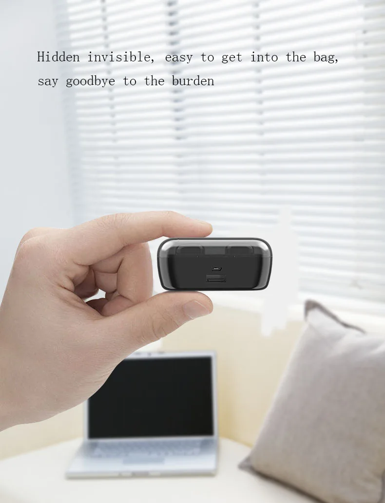 2019 waterproof earphone headphone earbuds tws 5.0 bluetooth earphone earbuds for all phone - ANKUX.COM