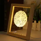 Solid wood frame led light 3x4 picture frame with custom pattern