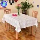 PVC high quality pink linen wedding round tablecloth rectangle