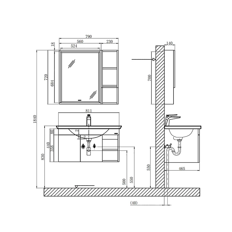 Wholesale Bathroom Vanities Multi-layer Plywood Living Room Wash Basin Cabinet N1D85G15