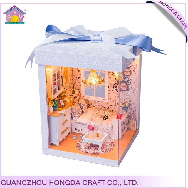 parent-children handmade shop wooden gift box kids doll house