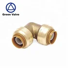 Green valves 1/2 Inch Push Fit Elbow 90 Degree Push to Connect Plumbing Fitting for Copper