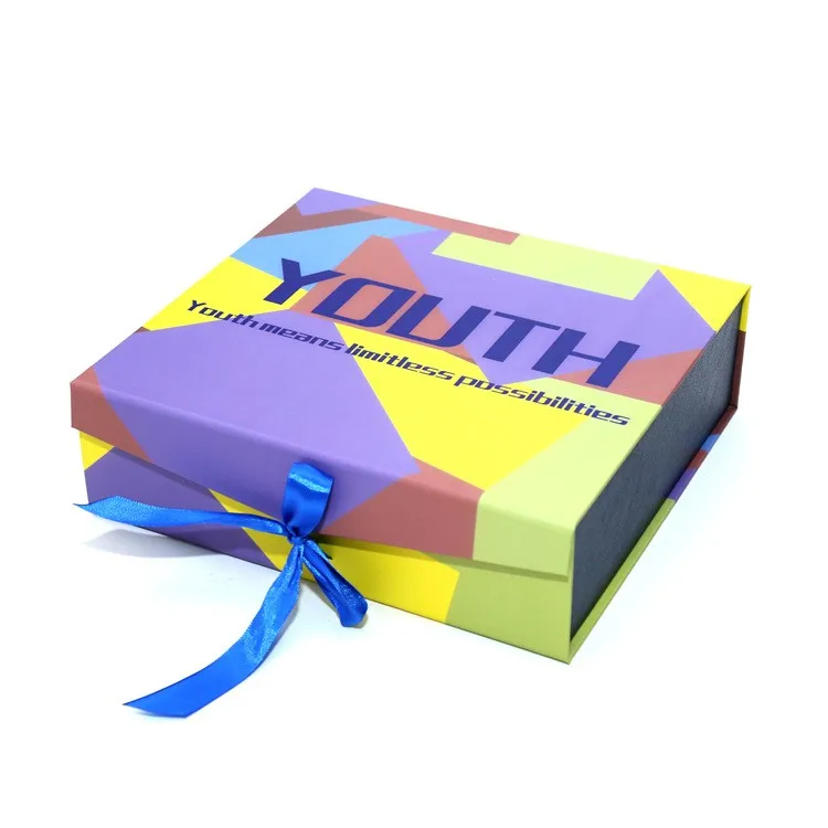 wholesale promotional products collapsible gift box with ribbon