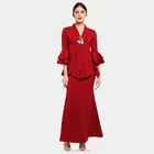 New arrival Malaysia Ruffled sleeve abaya mermaid kebaya with floral
