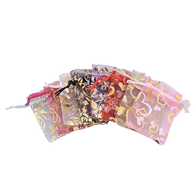 satin drawstring organza pouch wedding party favor gift bags