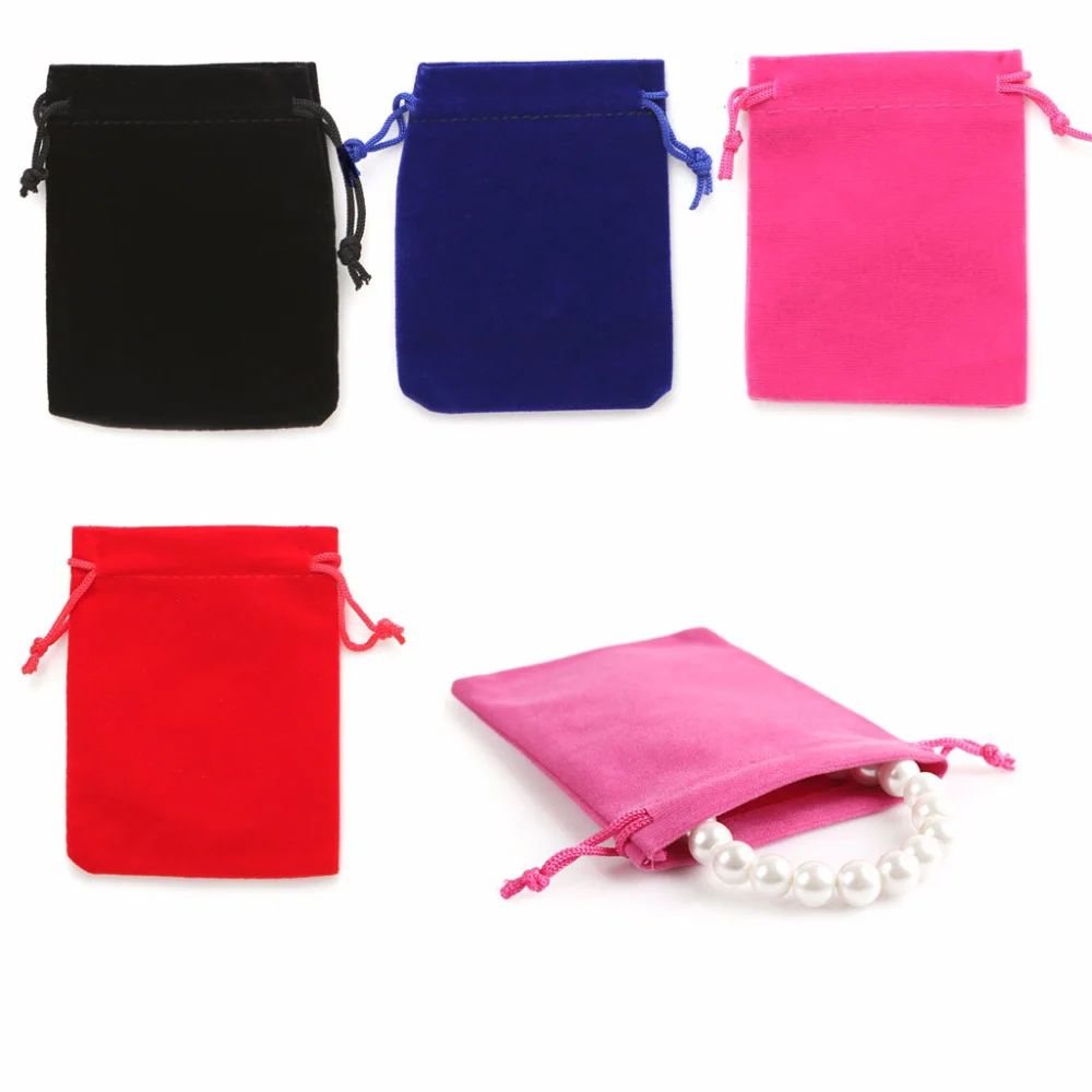 name: colorful small velvet drawstring gift pouch bag for