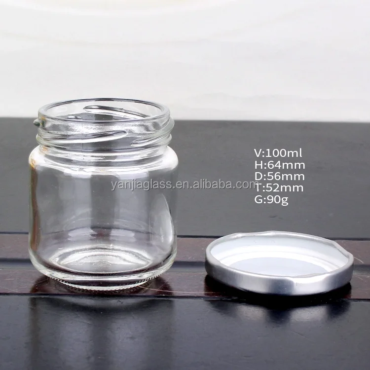 3oz 8oz 12oz cylinder glass jar for honey jam with silver twist off tinplate cap