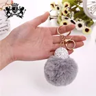 Adorable Style Teenage's Rabbit Fur ball With Cute Fur Line Ball/pompom
