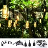 48ft black wire with 15 hanging sockets festoon patio string lights with Edison light bulb strands outdoor vintage string lights