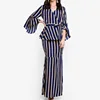 /product-detail/new-style-turkish-woman-clothes-simple-stripe-print-set-trumpet-sleeve-baju-kurung-62020479137.html
