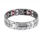 Matte finish stainless steel italian charm magnet bracelet