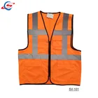 Customized Logo Motorcycle Bike Road Traffic Warning Reflective Orange Safety Vest With Pockets