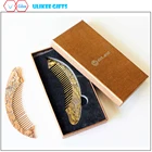 Factory dressing small size moon shape brands metal hair comb for dog with logo