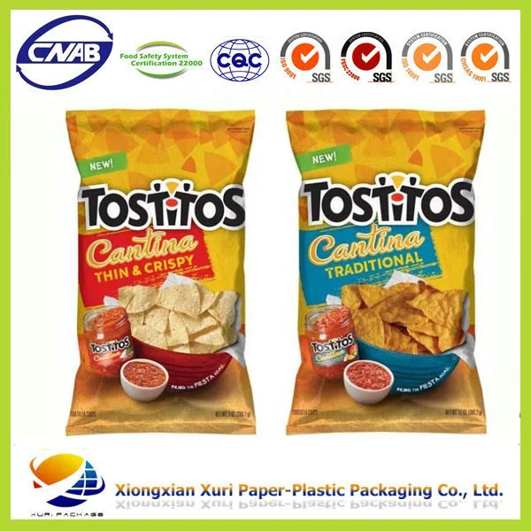 Custom Printed Snack Food Plastic Bags Resealable Plastic Potato Chips
