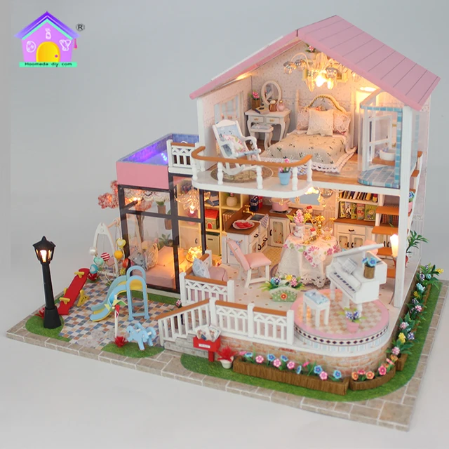 children handmade shop diy cute miniature wooden doll house for