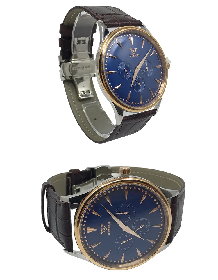 model viyasi 14003 name luxury leather watch case material