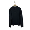 Male fashion sweaters button up in navy color for hot sale