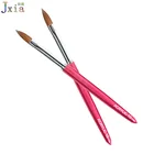 Jiexia OEM Support Customized Logo Metal Handle 10# Oval Pure Kolinsky Hair Acrylic Nail Brush