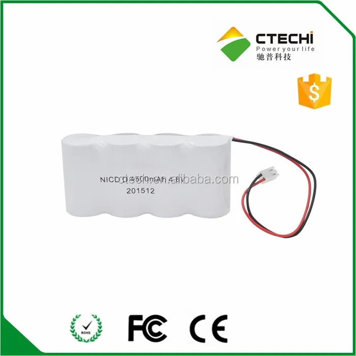 4.8v replacement battery for emergency light ni-cd D4500 4500mah battery