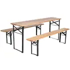garden Wooden Folding Beer Table Set,Outdoor Beer Table and Bench Set