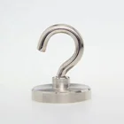Hook magnet dia 40 mm thread M6 nickel coated pull force 55 kg