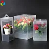 Durable transparent folding plastic box packaging for flowers