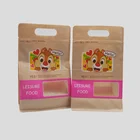 Food Grade Handle Top Gravures Printed Kraft Paper Flat Bottom Ziplock Bag