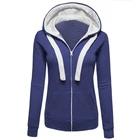 Wholesale women custom zipper pocket hoodie for autumn winter
