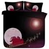 Santa and his Reindeer Flying in the Sky Christmas 3d bed set