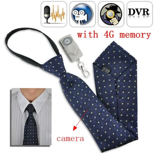 Fashion 720p Hidden 4G tie Camera Mini Camcorder audio video recorder mini spy camera with remote control Detection DVR