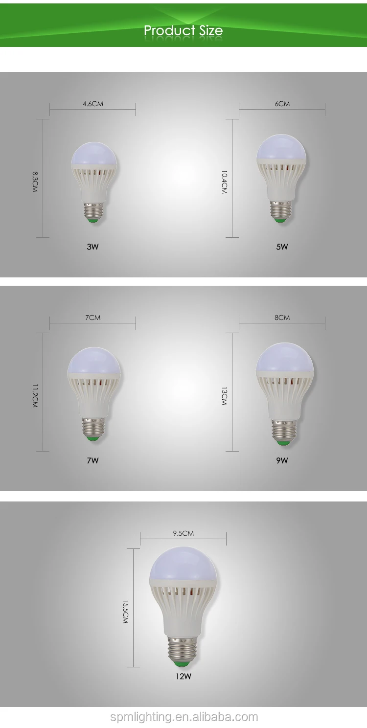 intelligent 7w 9w 12w e27 day night light sensor led emergency bulb