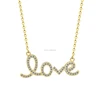 Zirconia Love Word Necklace Letter Pendant Gold Plated 2017 Fashion Necklaces