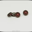 11.5mm high end hollow antique copper round jeans metal rivets button with sequins for women's garment