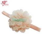 Customized 3.5" pink chiffon baby flower headband hair accessories