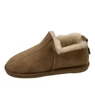 Fashion Double Faced Sheepskin Casual Winter Shoes Genuine Leather Slip On Loafers for Men