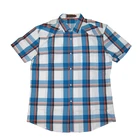 Custom High Quality Men's Short Sleeve 100% Cootton Plaid Shirts