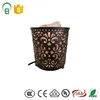 Natural Rock Salt Chunks In Iron Basket Painted Black Color Table Lamp And Health Care