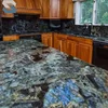Natural labradorite blue granite countertops madagascar Blue granite slabs for kitchen island bench tops