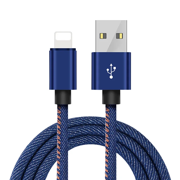 Wholesale High quality 2.4 A Quick Charge Cable Jean Denim Phone Cable Micro Type USB Cable for iPhone - ANKUX.COM