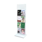 Metal Acrylic Floor Brochure Holder Magazine Stand Display Use For Bank